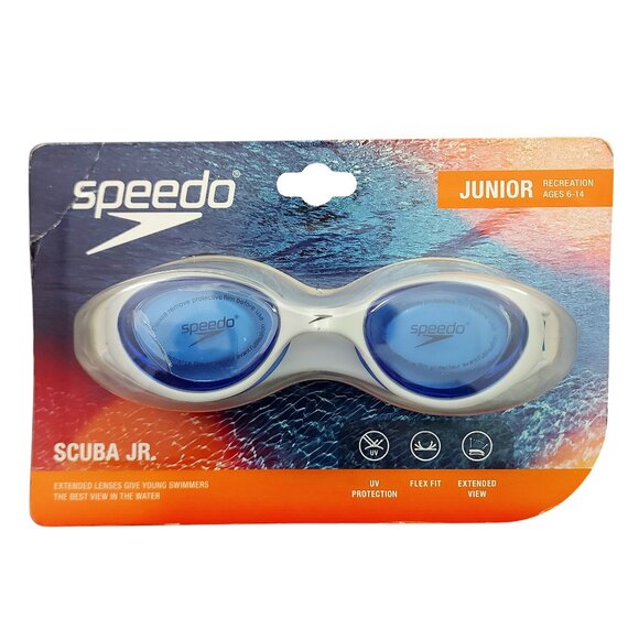 Speedo Scuba Swim Goggles Junior Blue Ages 6-14 Recreation UV Protection Beach - Picture 1 of 6